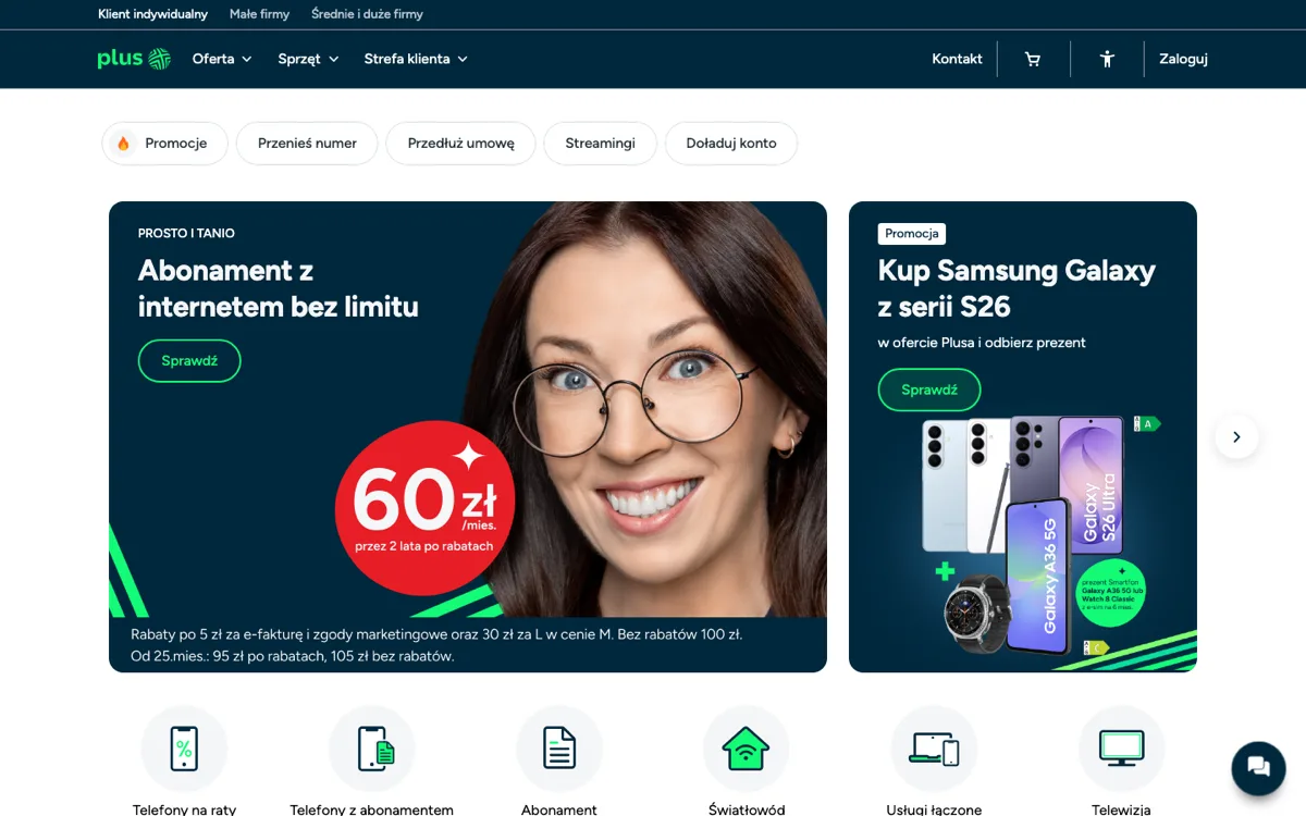 Aplikacja samoobsługowa Plus