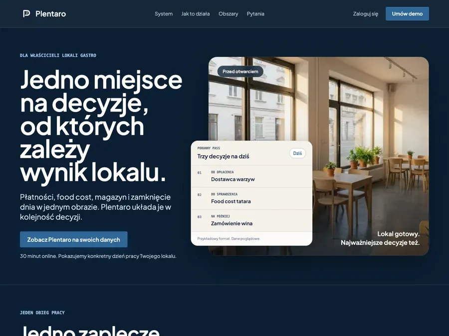 Plentaro, system do kontroli marży dań i finansów restauracji